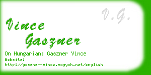 vince gaszner business card